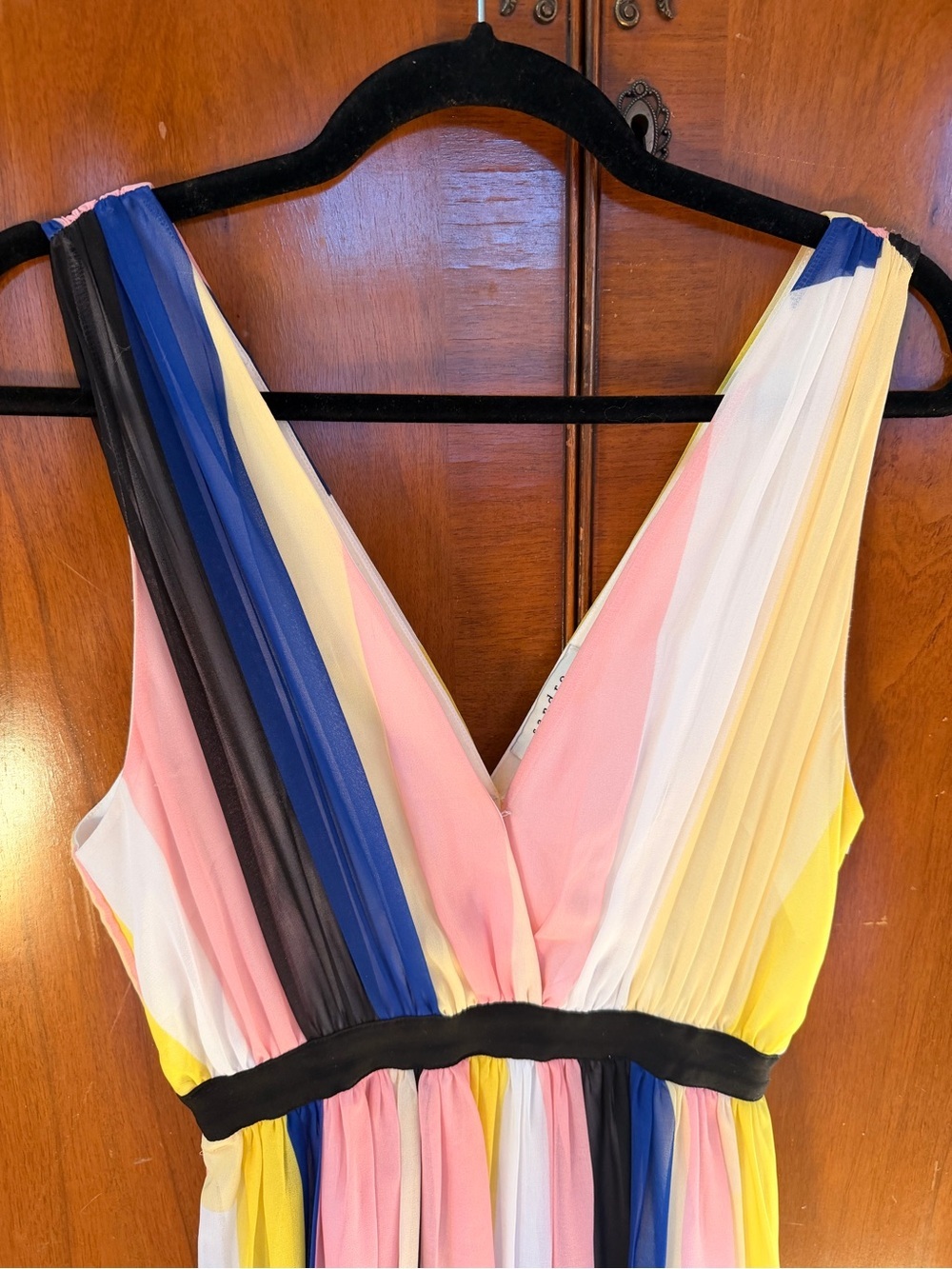 Sandro Paris Yellow Multi-Color Asymmetric Hem Chiffon Dress, Size 4 - Picture 3 of 6